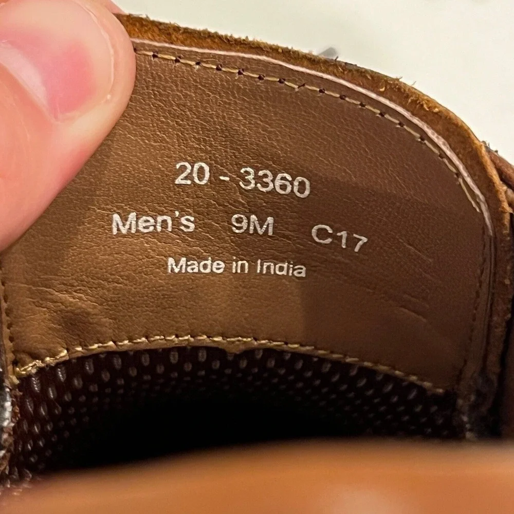 JJohnston & Murphy Dress Shoes Mens 9 Tabor‎ Plain Toe Tan Calfskin Leather